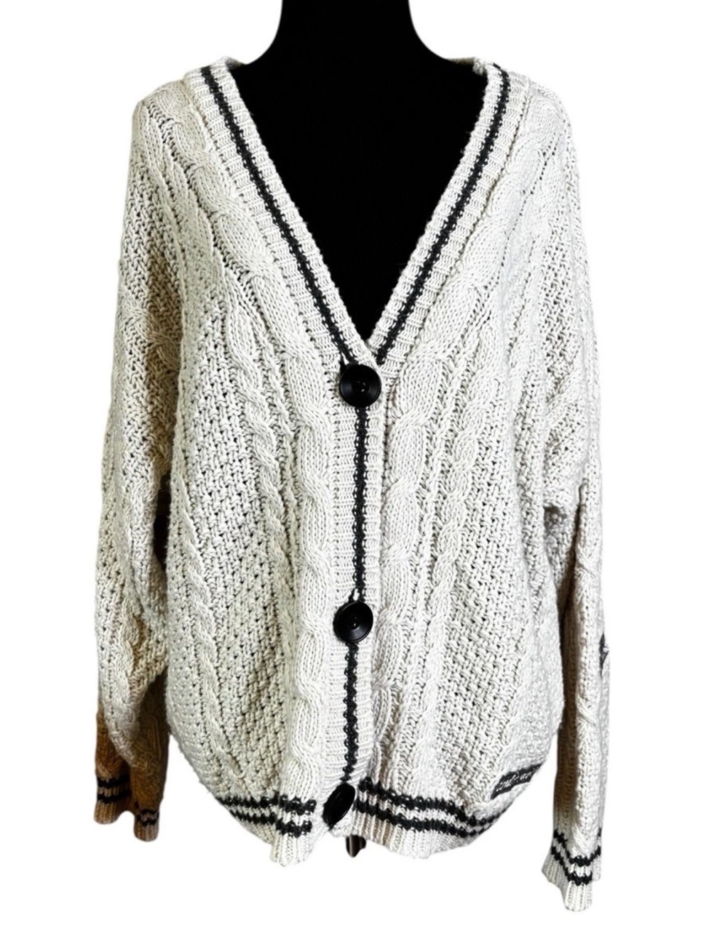 Taylor Swift Ivory Cable-Knit Button Front Cardigan FOLKLORE Preppy Sz XS/S